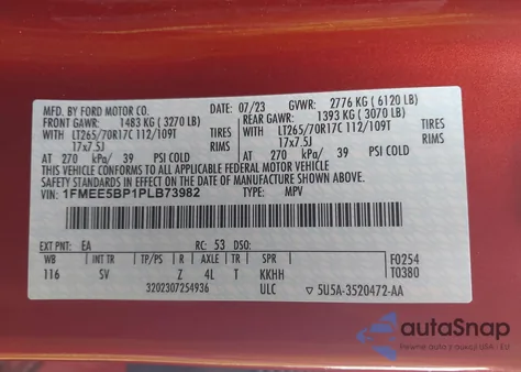 2023 Ford Bronco Black Diamond из США, поврежденный, VIN 1FMEE5BP1PLB73982